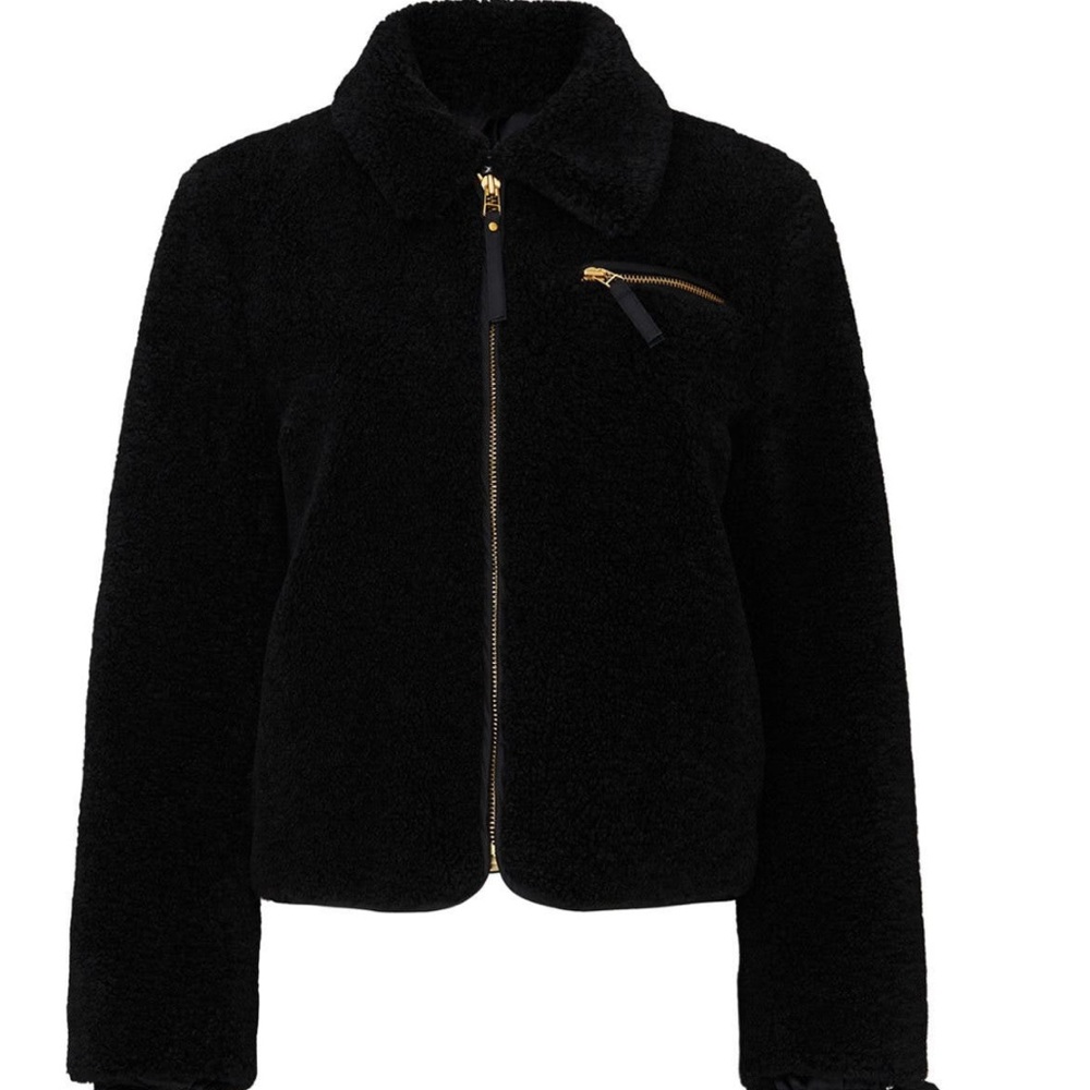 Tory Burch Black Faux Sherpa Jacket